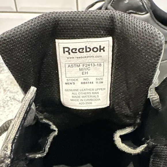 Reebok Sublite Cushion Mid Cut RB4144  Shoes Men's Work-boots 11.5 Wide Black