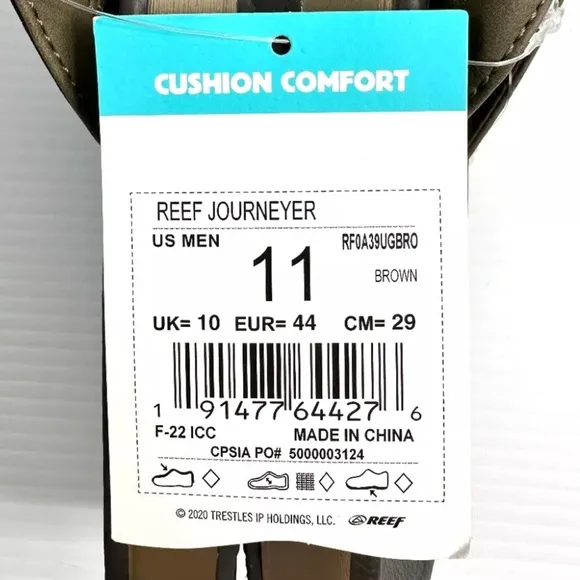 REEF Brown Leather Journeyer Men's Flip Flop Sandals | Size 11 | NEW!!!🌊⛱️