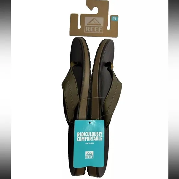 REEF Brown Leather Journeyer Men's Flip Flop Sandals | Size 11 | NEW!!!🌊⛱️