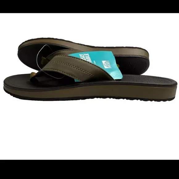 REEF Brown Leather Journeyer Men's Flip Flop Sandals | Size 11 | NEW!!!🌊⛱️