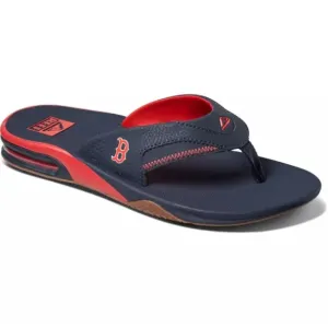 Reef Fanning X MLB Boston Red Sox Blue Men's Flip Flops Bottle Opener Size 13