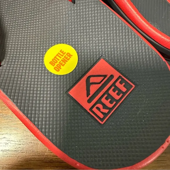 Reef Fanning X MLB Boston Red Sox Blue Men's Flip Flops Bottle Opener Size 13