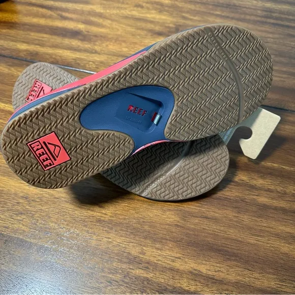 Reef Fanning X MLB Boston Red Sox Blue Men's Flip Flops Bottle Opener Size 13