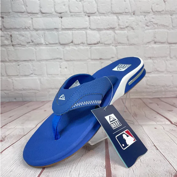 Reef Fanning x MLB LA Dodgers With Bottle Opener Flip Flops Sandals Mens Size 13