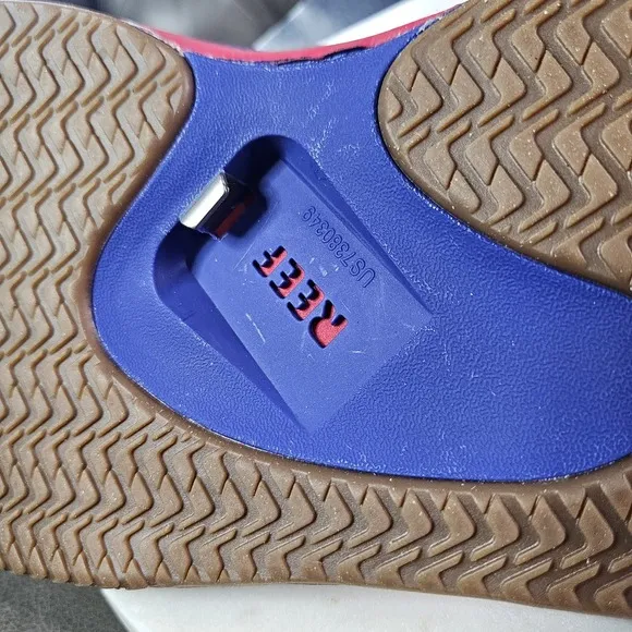REEF FANNING X MLB TEXAS RANGERS MENS 13 NAVY BLUE/RED FLIP FLOPS SANDALS New