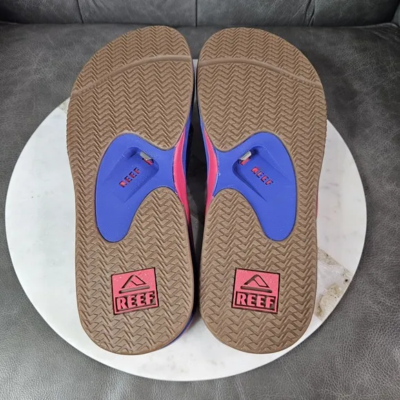 REEF FANNING X MLB TEXAS RANGERS MENS 13 NAVY BLUE/RED FLIP FLOPS SANDALS New