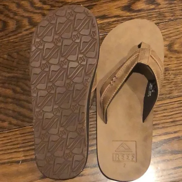 REEF Men’s Brown Slip On Flip Flop Thong Sandals Sz 7