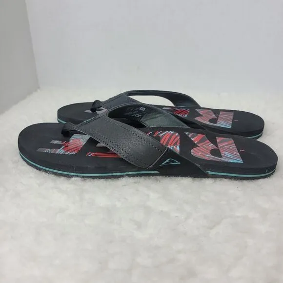 Reef Mens Newport Mens Sandals Size 6 Prints Comfort Slip On Black Flip Flops