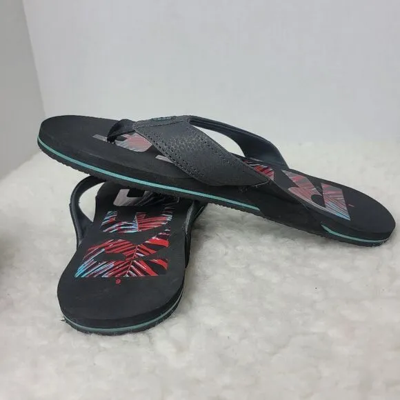 Reef Mens Newport Mens Sandals Size 6 Prints Comfort Slip On Black Flip Flops