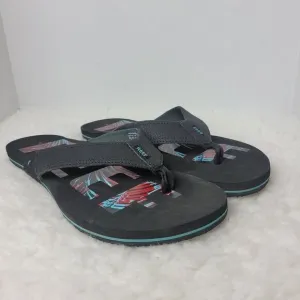 Reef Mens Newport Mens Sandals Size 6 Prints Comfort Slip On Black Flip Flops