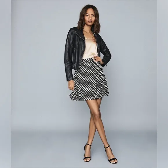 REISS Vivi Printed Mini Skirt 10