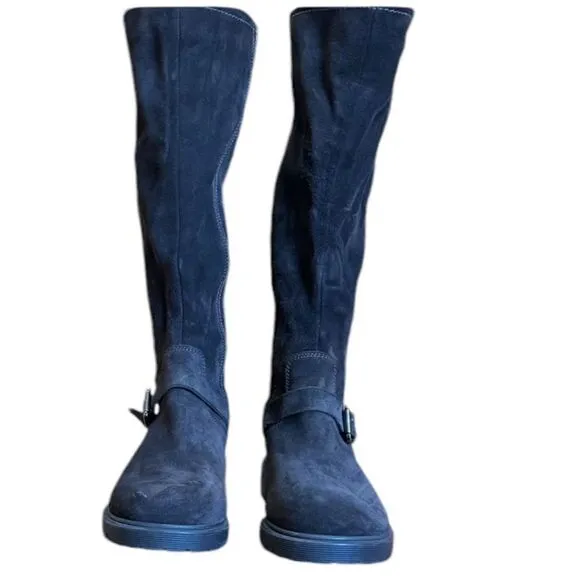 Revolve LA CANADIENNE STEVIE DARK BROWN SUEDE WATERPROOF BUCKLE KNEE BOOTS