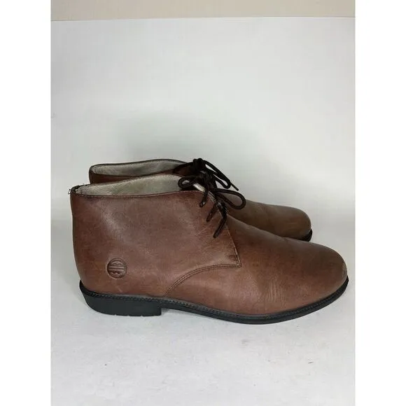 Rhea Chukka Boots Men Size 44 US 10.5 Brown Leather Lace Up Boots