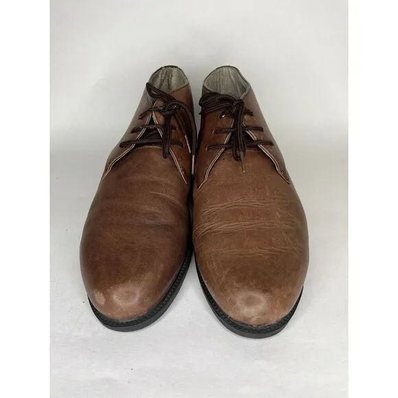 Rhea Chukka Boots Men Size 44 US 10.5 Brown Leather Lace Up Boots