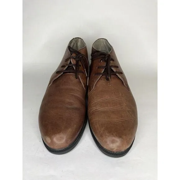 Rhea Chukka Boots Men Size 44 US 10.5 Brown Leather Lace Up Boots