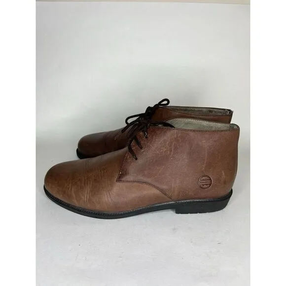 Rhea Chukka Boots Men Size 44 US 10.5 Brown Leather Lace Up Boots
