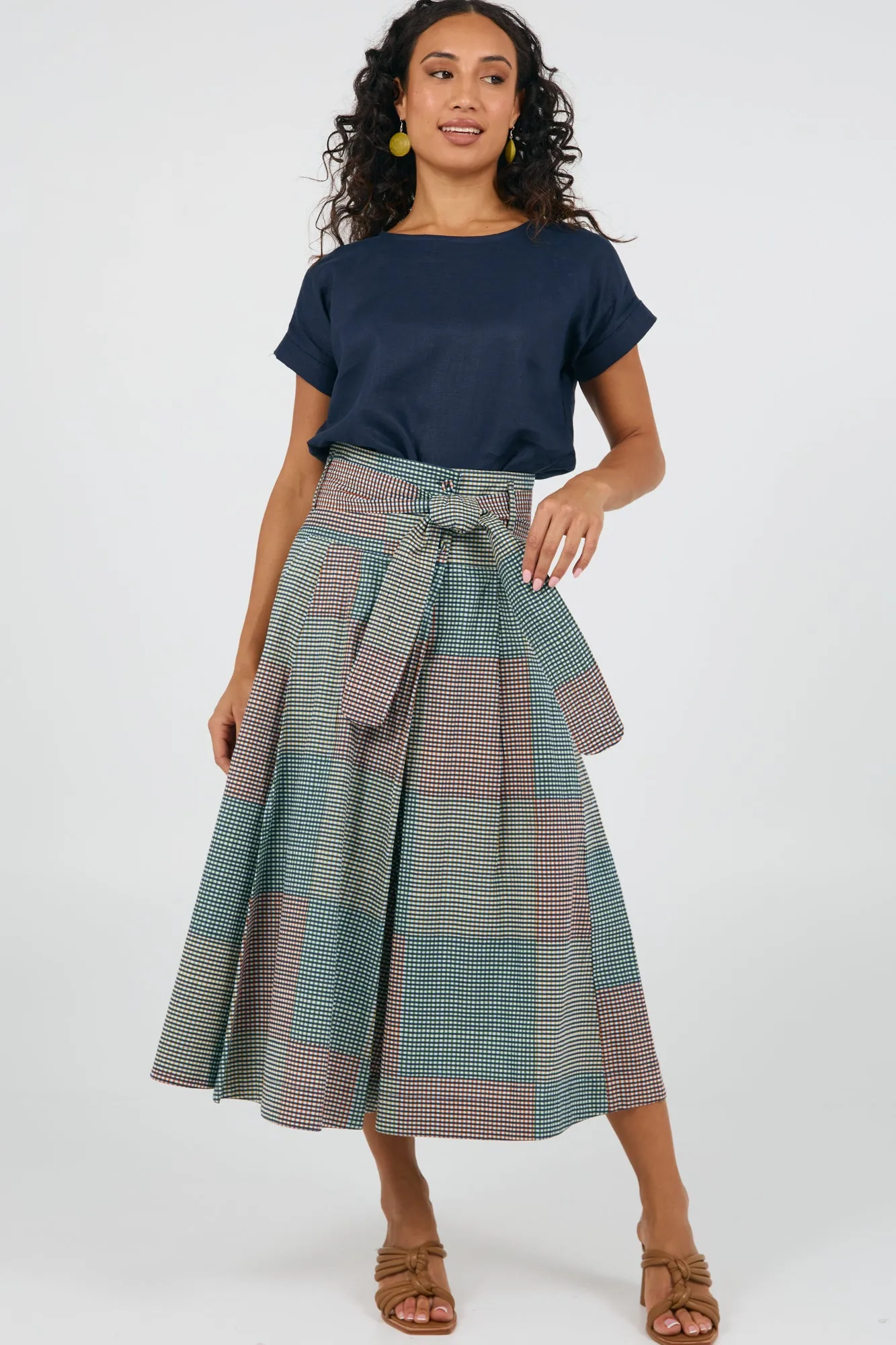 Rhodes Skirt Indian Plaid