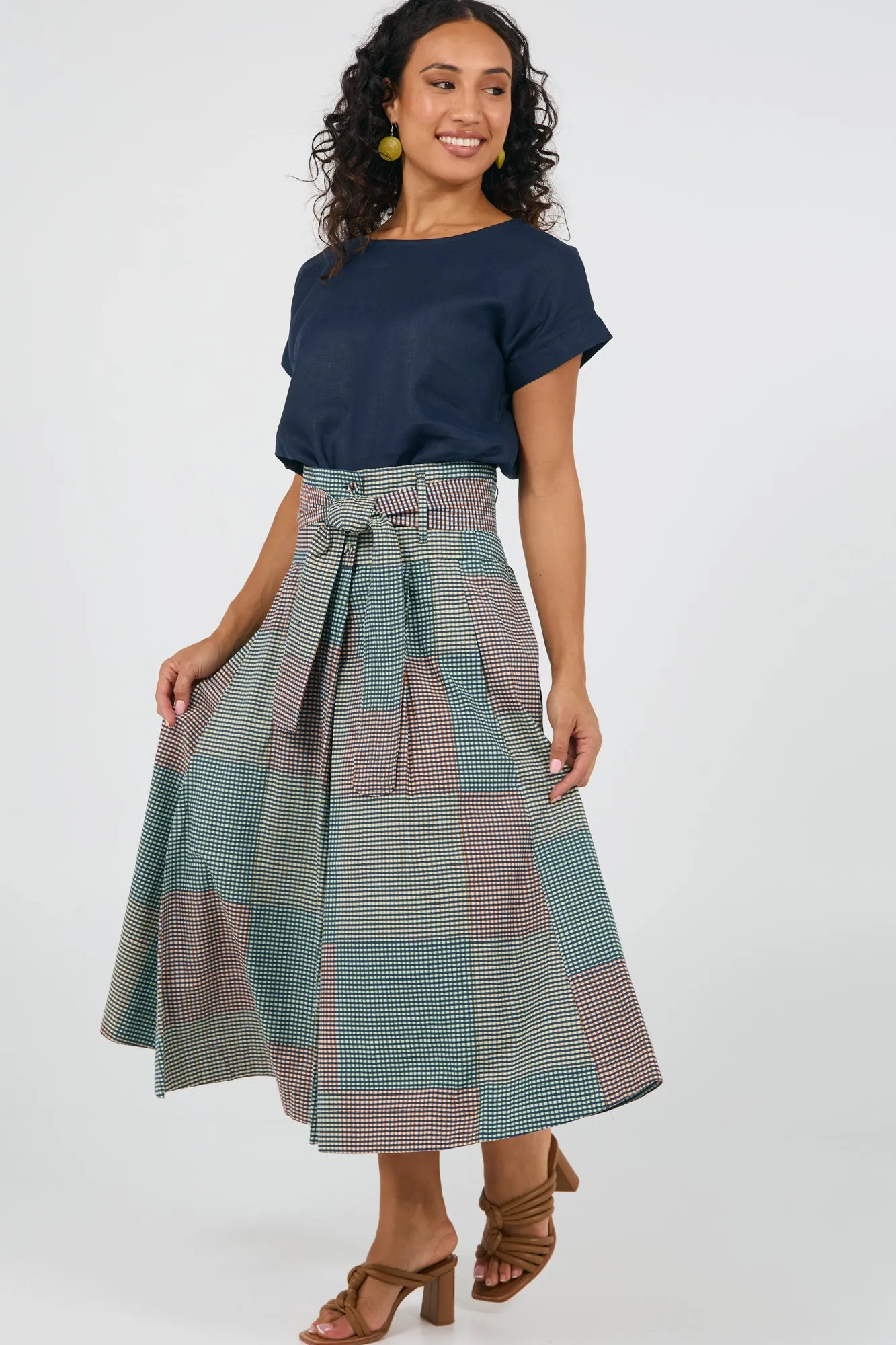 Rhodes Skirt Indian Plaid