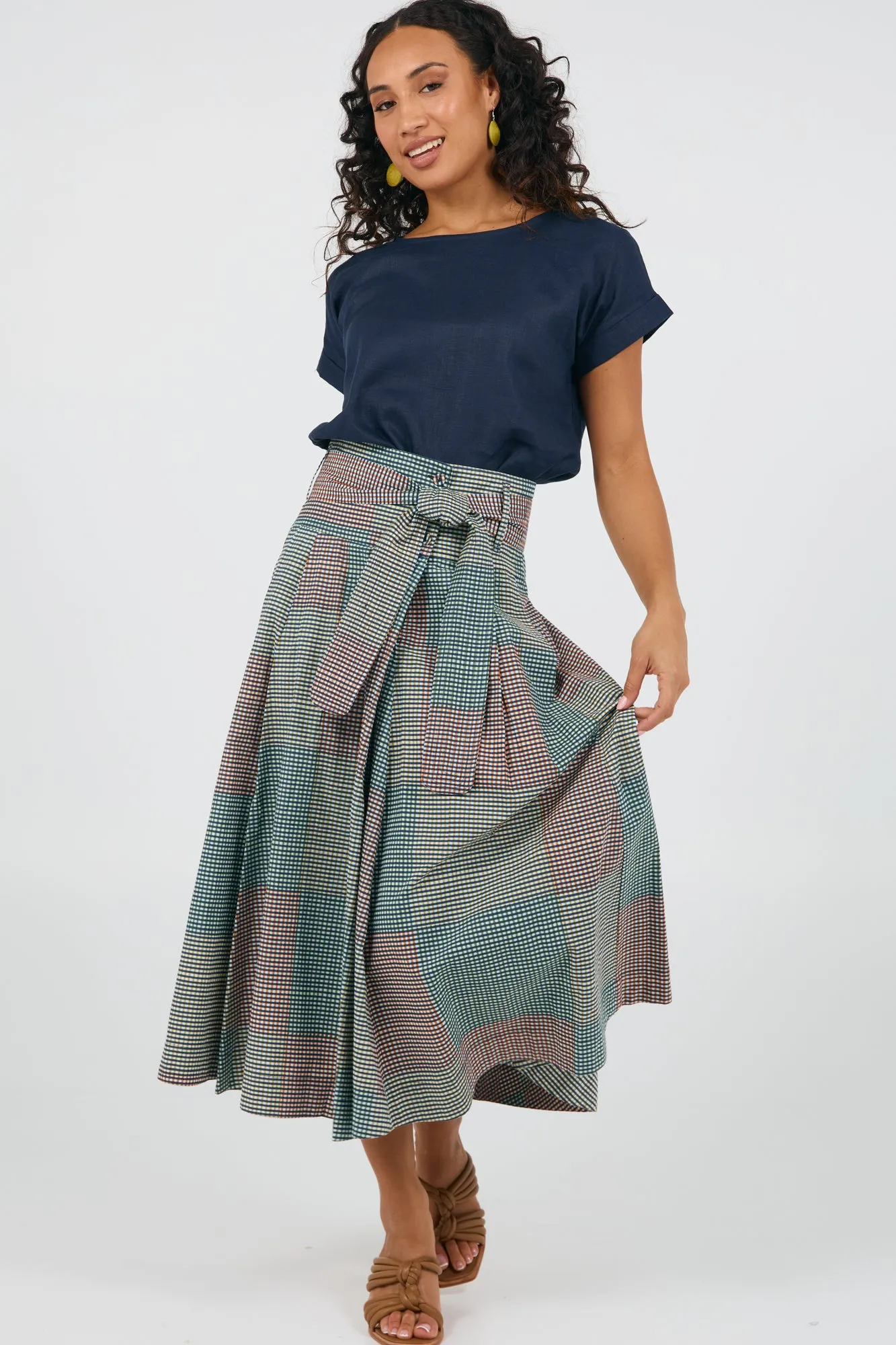 Rhodes Skirt Indian Plaid