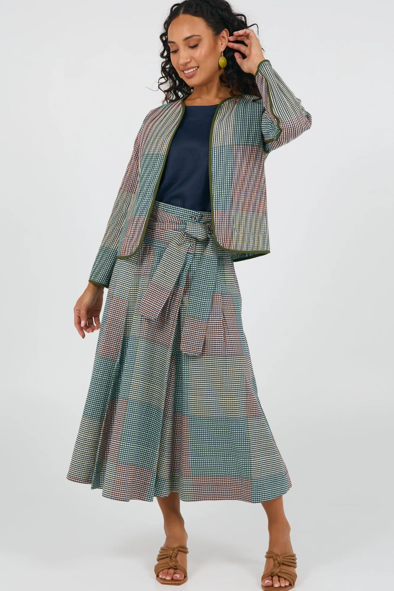 Rhodes Skirt Indian Plaid