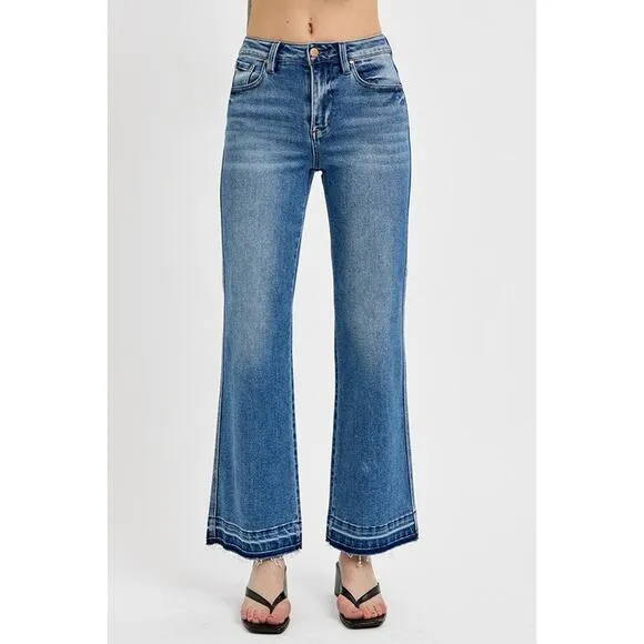 RISEN Full Size Raw Hem Ankle Bootcut Jeans Plus Size