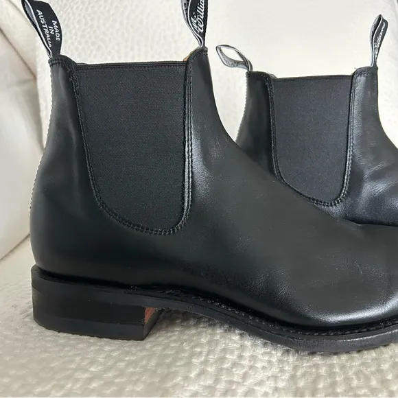 R.M. Williams Black Chelsea Boots with Goodyear Welt