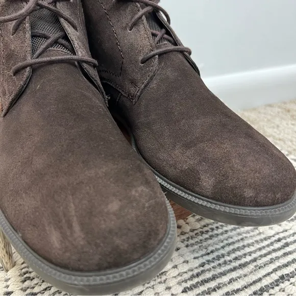 Rockport Berenger Plain Toe Chukah Boot Brown Java Suede Leather Men’s Size 10.5