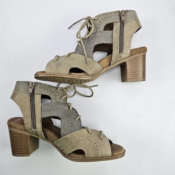 Rockport Cobb Hill Hattie Open Lace Open-toe Heeled Shoes 7.5