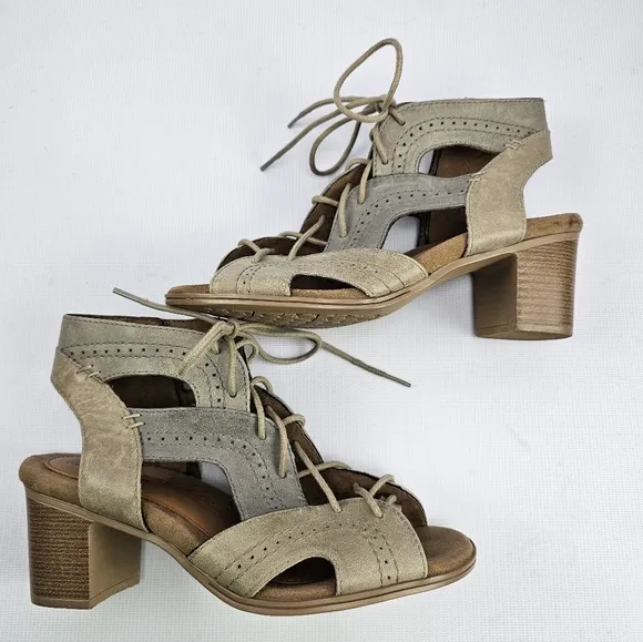 Rockport Cobb Hill Hattie Open Lace Open-toe Heeled Shoes 7.5