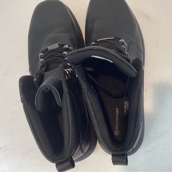 ROCKPORT COLD SPRINGS WATERPROOF ELKHART BLACK BOOT EUC SZ 12
