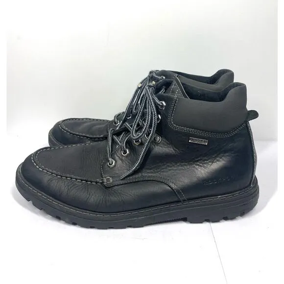 Rockport Weather or Not Moc Toe Waterproof Boots BLACK Laces Mens Size 11