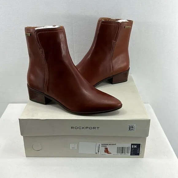 Rockport Geovana Mid Boot- Tan Havane- Size 8 M- NIB