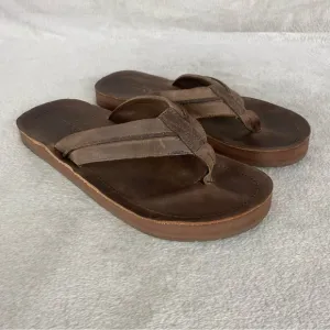 Rodd &amp; Gunn Piha Jandal Mens Flip Flops Sandals EU 41 US 8Brown Leather NEW