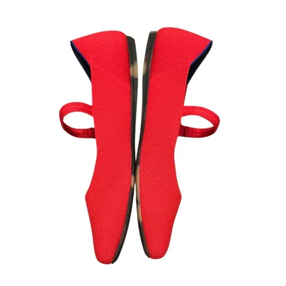 ROTHYS SQUARE MARYJANE LOLLIPOP RED FLAT SHOES 9