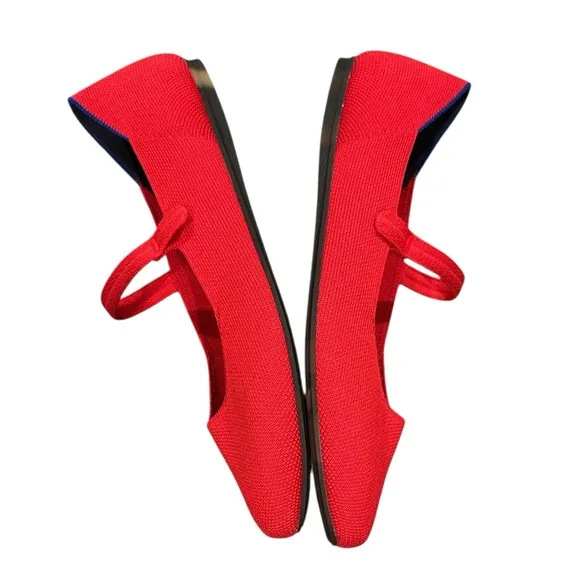 ROTHYS SQUARE MARYJANE LOLLIPOP RED FLAT SHOES 9