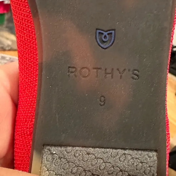 ROTHYS SQUARE MARYJANE LOLLIPOP RED FLAT SHOES 9