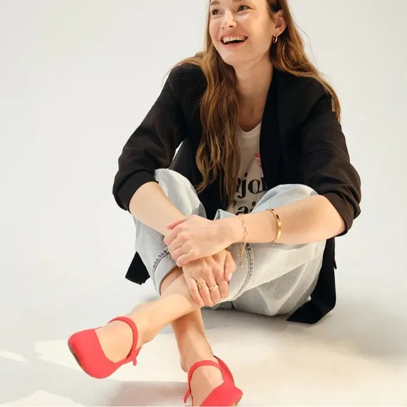 ROTHYS SQUARE MARYJANE LOLLIPOP RED FLAT SHOES 9