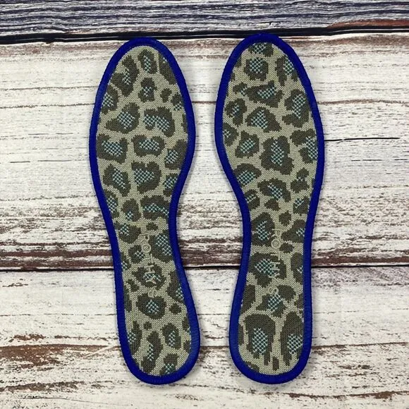 Rothy’s The Flat Gray Blue Spotted Leopard Slip On Shoes, Women’s Size 7.5