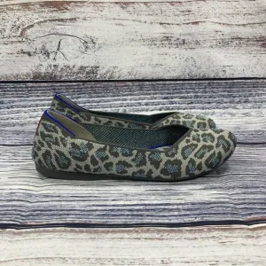 Rothy’s The Flat Gray Blue Spotted Leopard Slip On Shoes, Women’s Size 7.5