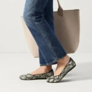 Rothy’s The Flat Round Toe in Python Snakeprint Black/White Size 10 NIB