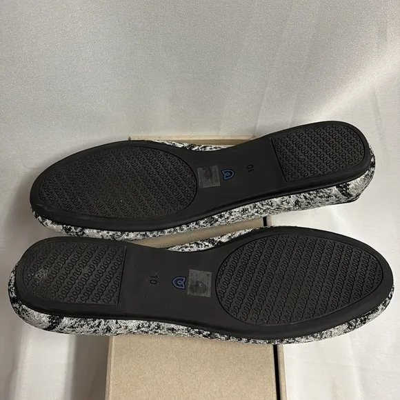 Rothy’s The Flat Round Toe in Python Snakeprint Black/White Size 10 NIB
