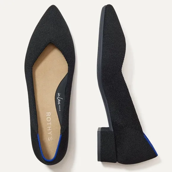 Rothy's The High Point in Black Women's Flats Size 12.5