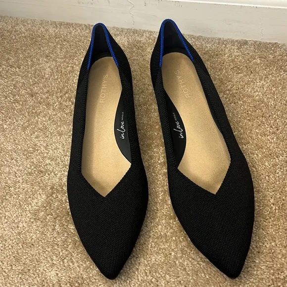 Rothy's The High Point in Black Women's Flats Size 12.5