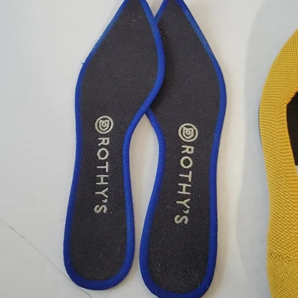 ROTHY'S The Point II In Love Insole Yellow Flat Shoes Sz W8 Washable LIKE NEW