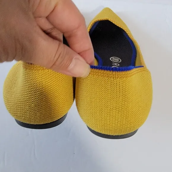 ROTHY'S The Point II In Love Insole Yellow Flat Shoes Sz W8 Washable LIKE NEW
