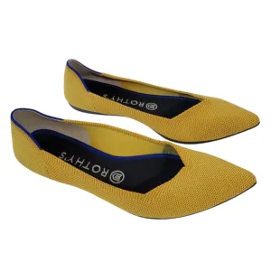 ROTHY'S The Point II In Love Insole Yellow Flat Shoes Sz W8 Washable LIKE NEW