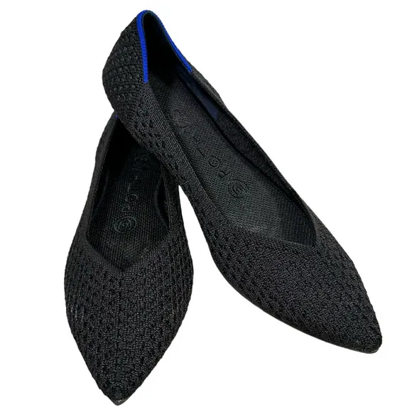 Rothy's The Point Pointed Toe Flats Black Women 6.5