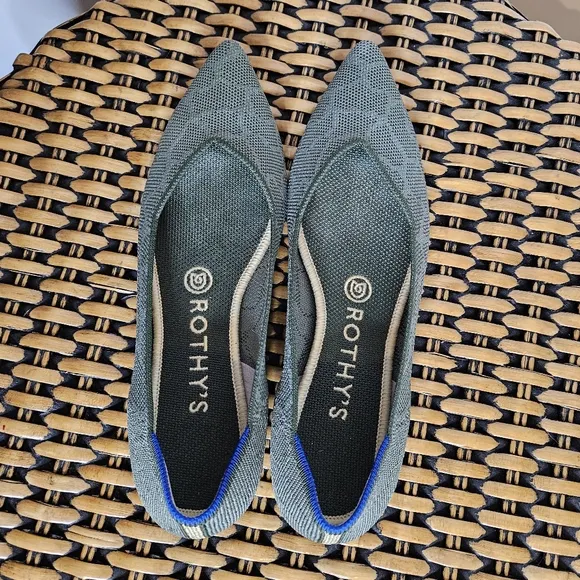Rothy's The Point Safari Green Retired Womens 7.5 Knit Loafer Flats Giraffe