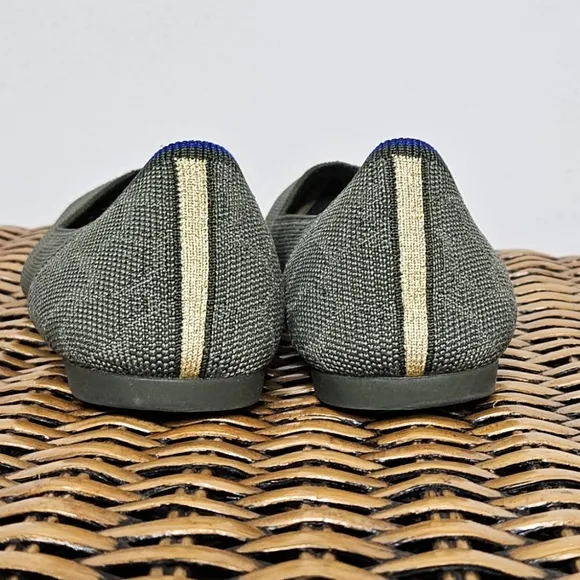 Rothy's The Point Safari Green Retired Womens 7.5 Knit Loafer Flats Giraffe