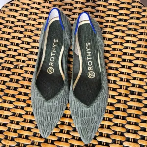 Rothy's The Point Safari Green Retired Womens 7.5 Knit Loafer Flats Giraffe